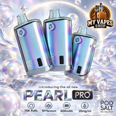Pod Salt Pearl Pro 10000 Puffs 20mg Disposable Vape against a bubbly icy background