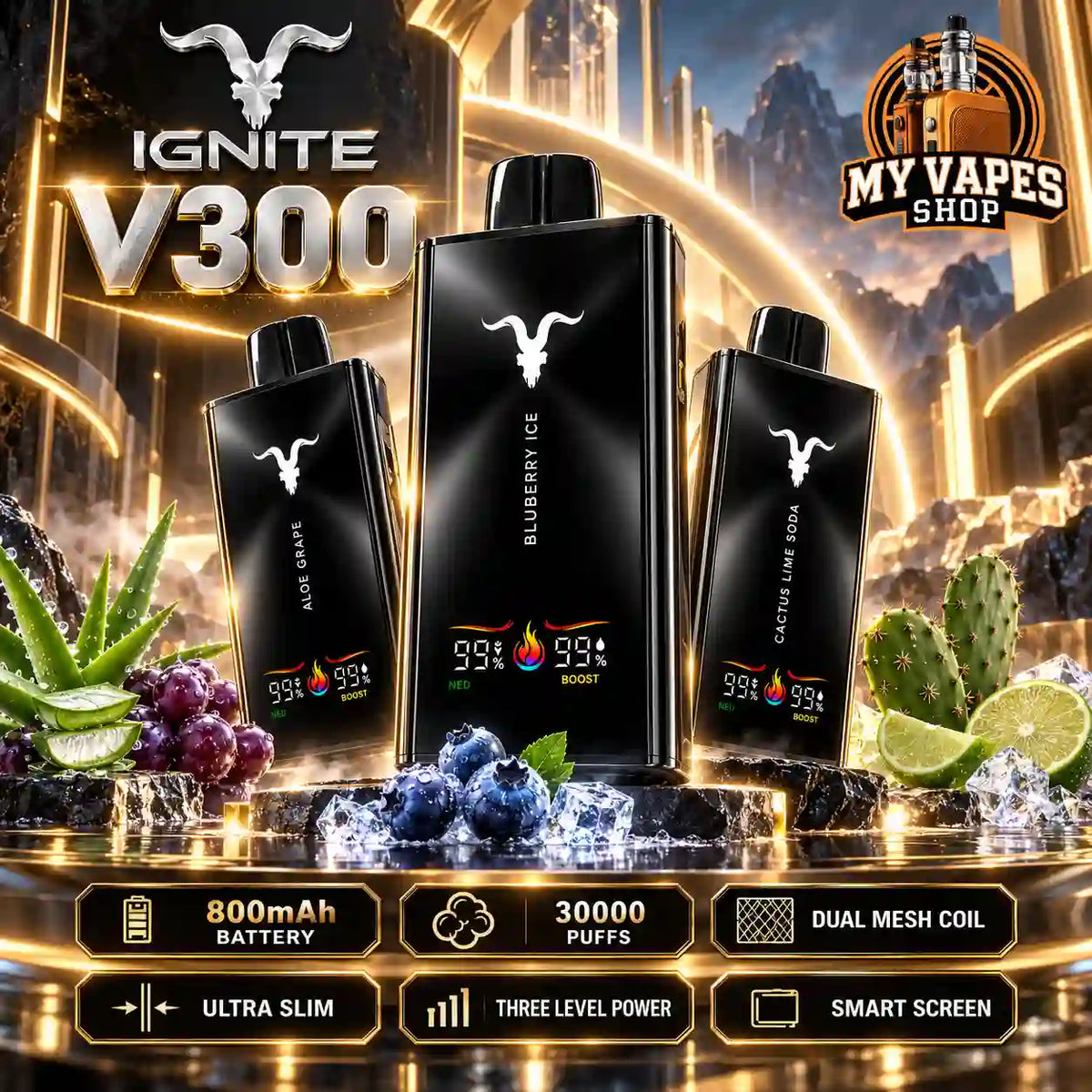 IGNITE V300 Ultra Slim 30000 Puffs Disposable Vape (50mg)