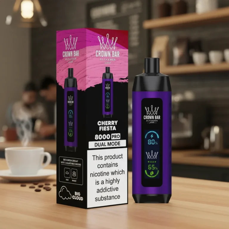 Crown Bar Al Fakher 8000 Puffs – Cherry Fiesta Disposable Vape