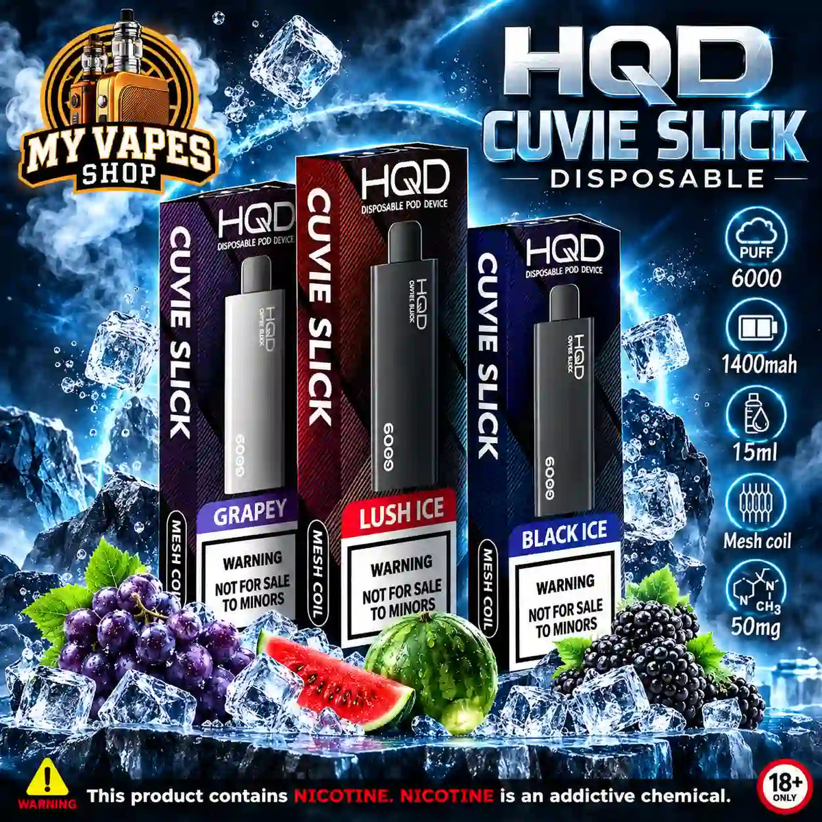 HQD Cuvie Slick 6000 Puffs Disposable Pod Device In Dubai