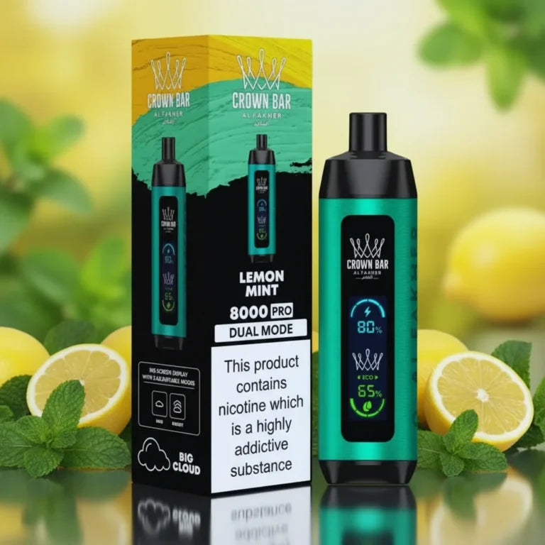 Crown Bar Al Fakher 8000 Puffs – Lemon Mint Disposable Vape