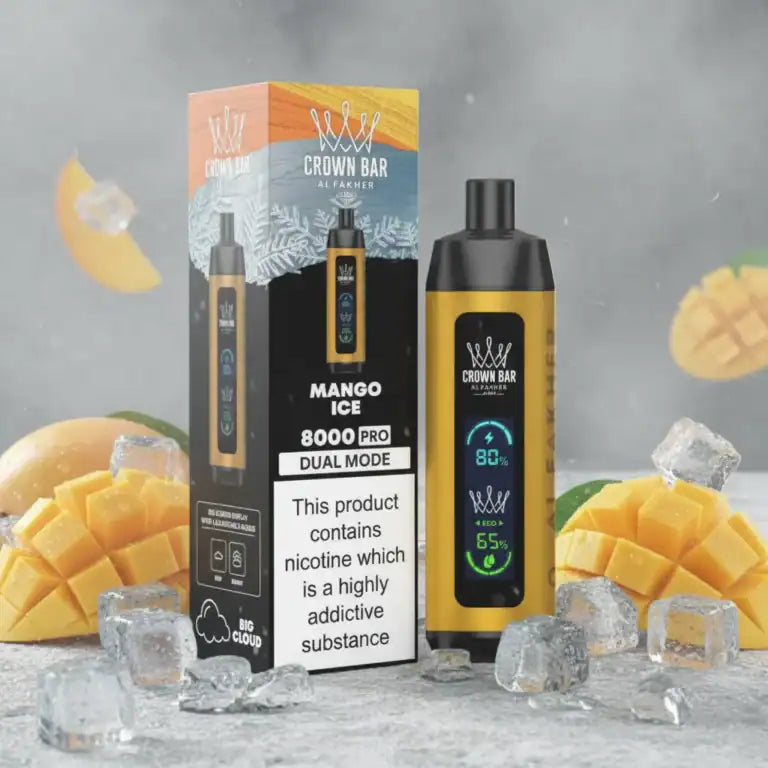 Crown Bar Al Fakher 8000 Puffs – Mango Ice Disposable Vape