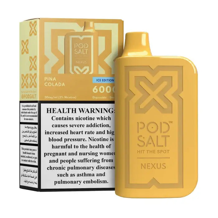 Pod Salt Nexus 6000 Puffs Disposable Vape pina colada flavors device with pack